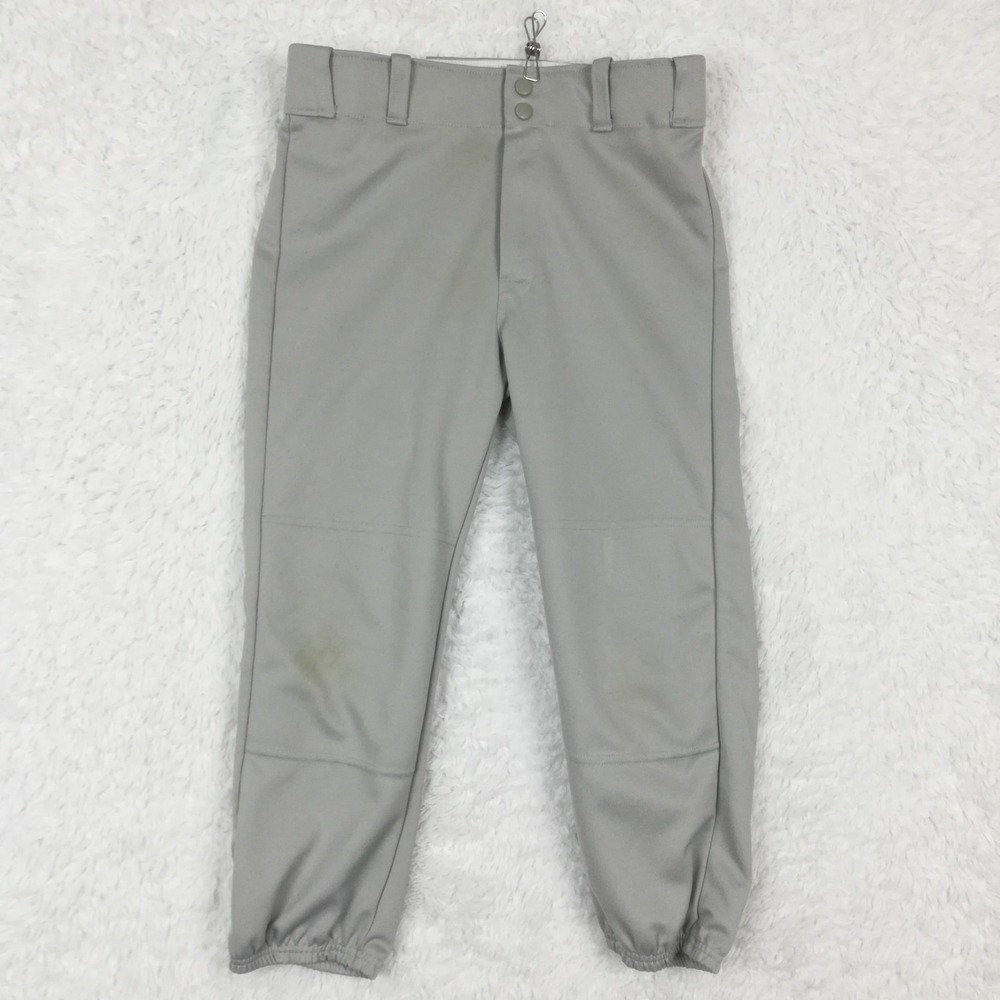 Rawlings Boys Youth Baseball Pants Solid Gray Cuffed Sportswear XL